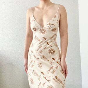 VRG GRL Harmony Bias Cut Maxi Dress in Skyros